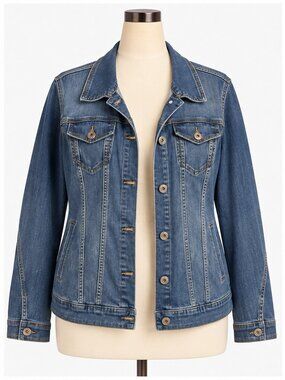 Torrid Denim Trucker Jacket Size 4 4X NWT Medium Wash Stretch Jean Jacket